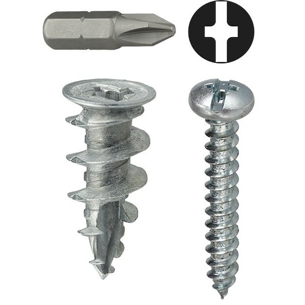 Screw Anchor, 1" L, Zamac Alloy
